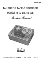 Tandberg 72-72-B-74-74-B - Service Manual